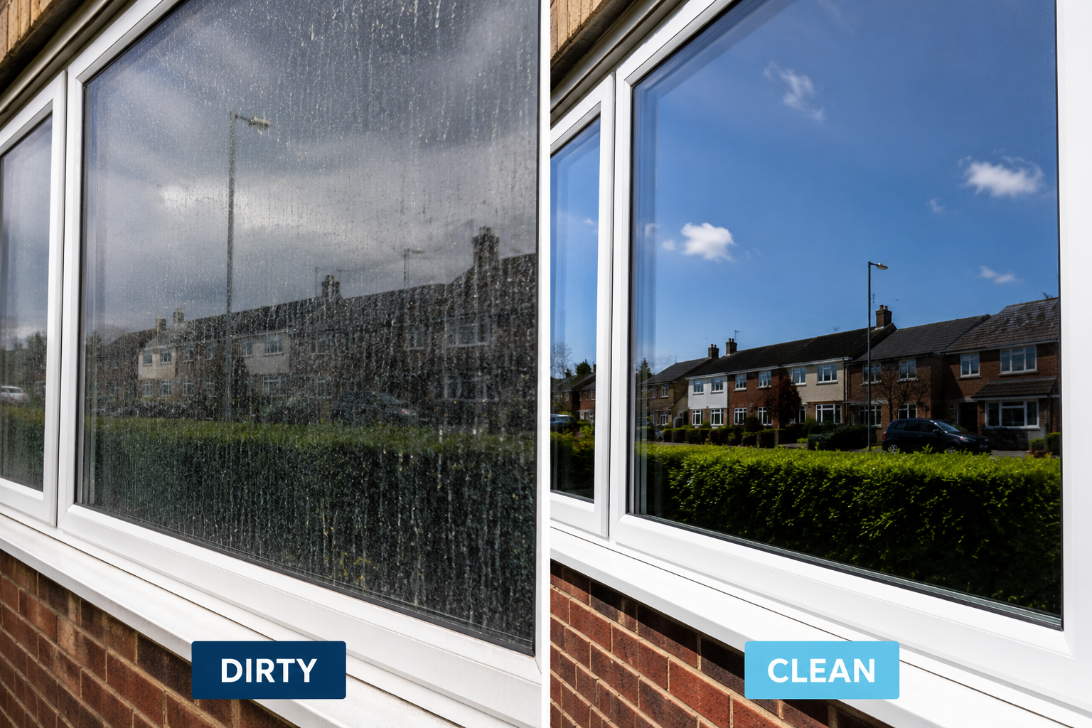 Prestige window cleaning before and after